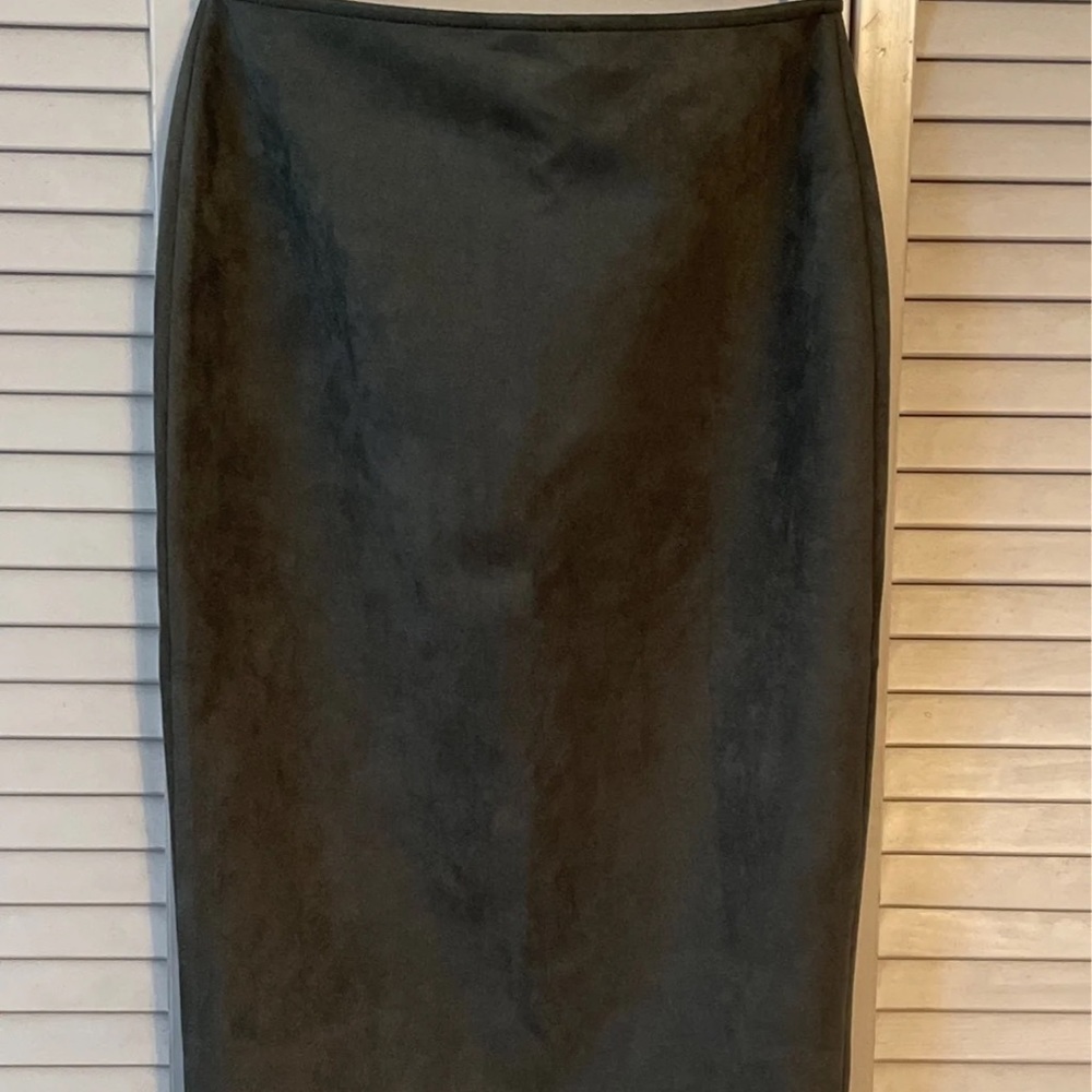 New- Faux Suede midi Skirt